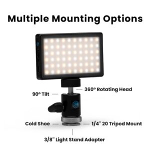 Lume Cube Bicolor Panel Mini LED Light for Professional DSLR Cameras | Adjustable on camera mount, LCD Display | Photo and Video Lighting, Long Battery Life | Fits Sony, Nikon, Canon, Fuji & Panasonic