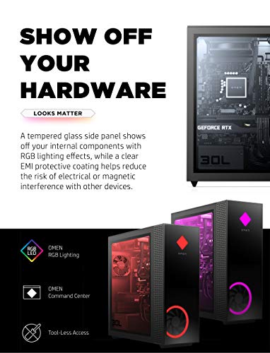 OMEN 30L Gaming Desktop PC, NVIDIA GeForce RTX 3080 Graphics Card, 10th Generation Intel Core i9-10850K Processor, 32 GB RAM, 1 TB SSD and 2 TB Hard Drive, Windows 10 Home (GT13-0092, 2020)