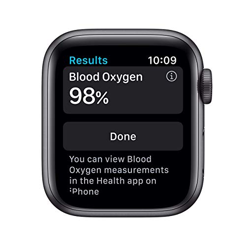 Apple Watch Series 6 (GPS, 40mm) - Space Gray Aluminum Case with Black Sport Band (Renewed)