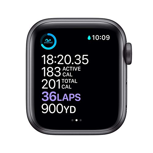 Apple Watch Series 6 (GPS, 40mm) - Space Gray Aluminum Case with Black Sport Band (Renewed)