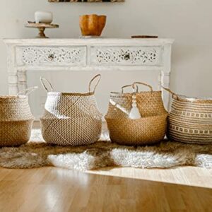 Premium Set of 4 X-Large Seagrass Baskets-Stylish and Sustainable Storage Solution for Home Decor-Handwoven, Durable & Eco-friendly-Ideal for Organizing Toys, Blankets, and more.