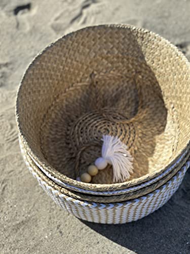 Premium Set of 4 X-Large Seagrass Baskets-Stylish and Sustainable Storage Solution for Home Decor-Handwoven, Durable & Eco-friendly-Ideal for Organizing Toys, Blankets, and more.