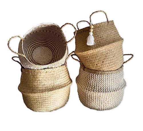 Premium Set of 4 X-Large Seagrass Baskets-Stylish and Sustainable Storage Solution for Home Decor-Handwoven, Durable & Eco-friendly-Ideal for Organizing Toys, Blankets, and more.