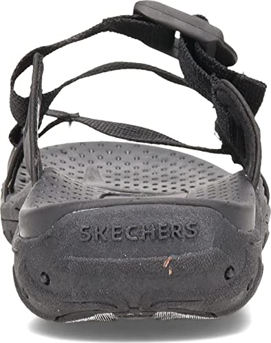 Skechers Women's Reggae-Quick Hello Sport Sandal, Black/Black, 8