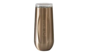 vinglacé stainless steel stemless champagne flute- insulated sparkling wine tumbler with glass insert, 6 oz, copper