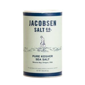 jacobsen salt co. kosher sea salt - coarse, perfect for seasoning, brining, baking, and more - 12oz
