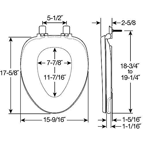 Mayfair 1870FZ 000 TruComfort Toilet Seat with Inserts Provides Comfort and Relieves Pressure Points, Elongated, White