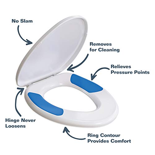 Mayfair 1870FZ 000 TruComfort Toilet Seat with Inserts Provides Comfort and Relieves Pressure Points, Elongated, White