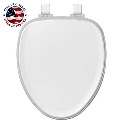 Mayfair 1870FZ 000 TruComfort Toilet Seat with Inserts Provides Comfort and Relieves Pressure Points, Elongated, White