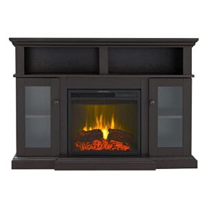 hearthpro drew electric fireplace tv stand & 18" firebox - dark mahogany, sp5720