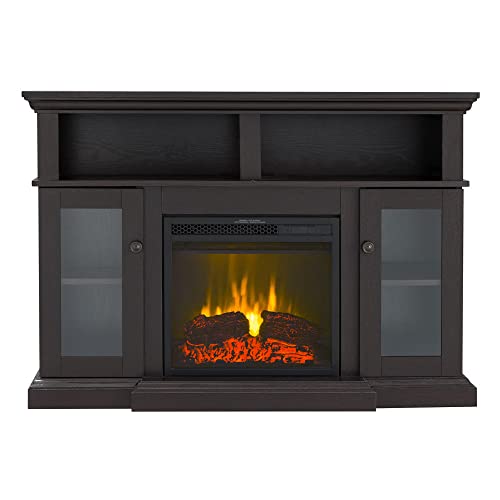 HEARTHPRO Drew Electric Fireplace TV Stand & 18" Firebox - Dark Mahogany, SP5720