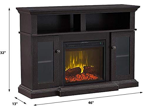 HEARTHPRO Drew Electric Fireplace TV Stand & 18" Firebox - Dark Mahogany, SP5720