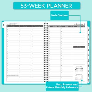 2024 Appointment Book & Planner - Daily Hourly Planner 2024, Jan 2024 - Dec 2024, 8.5" x 6.4", 30-Minute Interval, Lay - Flat, Round Corner, Twin-Wire Binding - Teal Green