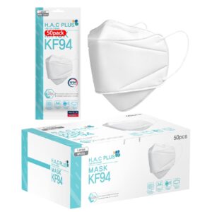 h.a.c plus [50 pack] kf94 face mask, made in korea, sold by authentic brands korea [english package]