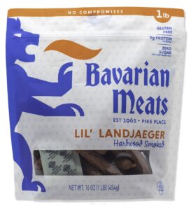 bavarian meats lil' landjaeger hardwood smoked zero sugar sausage sticks 16 0z