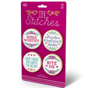 Genuine Fred Stitches Bag Clips, Set of 4, 2.4 Inches in Diameter