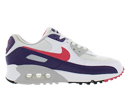 Nike Women's Air Max 90 Shoe, White/Eggplant/Flare Zen Grey, 11