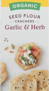 Simple Mills Organic Seed Crackers, Garlic & Herb - Gluten Free, Vegan, Healthy Snacks, Paleo Friendly, 4.25 Ounce (Pack of 1)