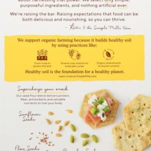 Simple Mills Organic Seed Crackers, Garlic & Herb - Gluten Free, Vegan, Healthy Snacks, Paleo Friendly, 4.25 Ounce (Pack of 1)