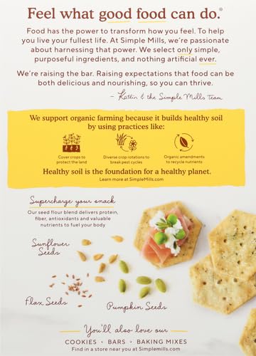 Simple Mills Organic Seed Crackers, Garlic & Herb - Gluten Free, Vegan, Healthy Snacks, Paleo Friendly, 4.25 Ounce (Pack of 1)