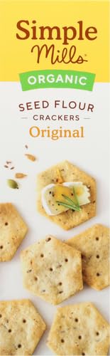 Simple Mills Organic Seed Crackers, Original - Gluten Free, Vegan, Healthy Snacks, Paleo Friendly, 4.25 Ounce (Pack of 1)