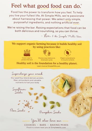 Simple Mills Organic Seed Crackers, Original - Gluten Free, Vegan, Healthy Snacks, Paleo Friendly, 4.25 Ounce (Pack of 1)