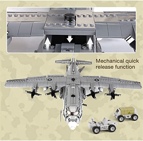 General Jim's AC-130 Gunship Building Blocks Plane Military Bricks Set - Ground-Attack Aircraft with Interactive Features | Compatibke with Cobi, Lego Sets and All Major Brands