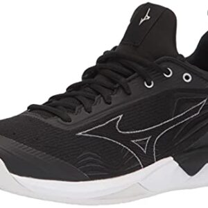 Mizuno 2 Wave Luminous Women's Volleyball Shoe 8 (0800), Black/White, 8