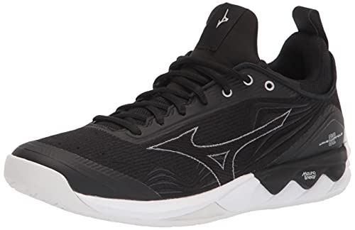 Mizuno 2 Wave Luminous Women's Volleyball Shoe 8 (0800), Black/White, 8