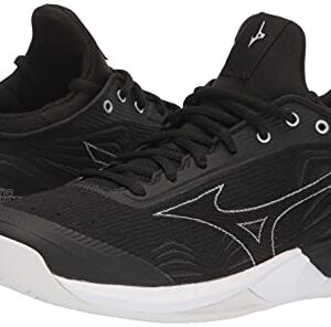 Mizuno 2 Wave Luminous Women's Volleyball Shoe 8 (0800), Black/White, 8