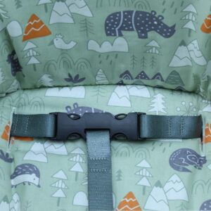 ZARPMA Cotton Seat Covers for IKEA Antilop Highchair,Cotton Surface and Cotton Padded,Forest Pattern Foldable Baby Highchair Cover for IKEA Child Chair Cushion (Green Forest)