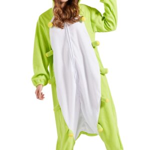 DarkCom Onesie Pajamas Adult Animal Halloween Costume Caterpillar Cosplay One Piece Unisex Homewear Polar Fleece Sleepwear Medium