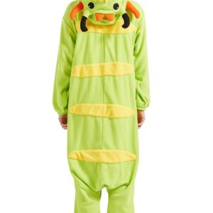 DarkCom Onesie Pajamas Adult Animal Halloween Costume Caterpillar Cosplay One Piece Unisex Homewear Polar Fleece Sleepwear Medium