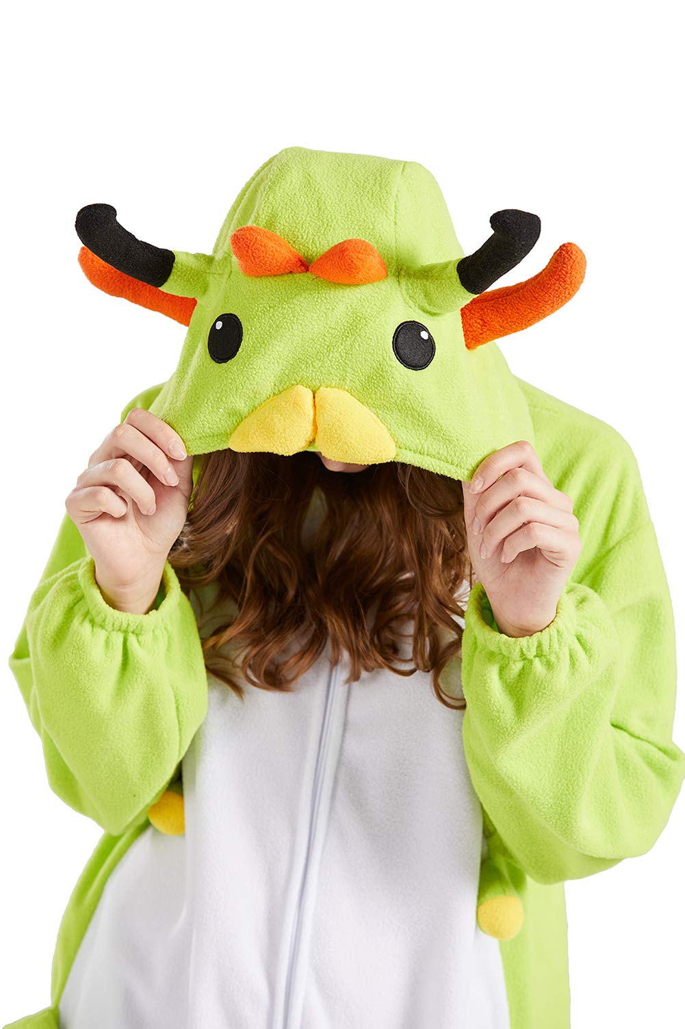 DarkCom Onesie Pajamas Adult Animal Halloween Costume Caterpillar Cosplay One Piece Unisex Homewear Polar Fleece Sleepwear Medium