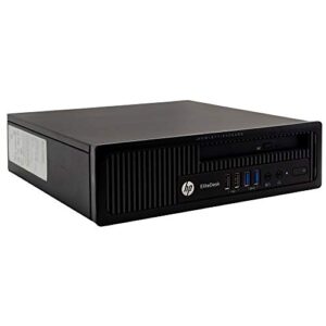 HP EliteDesk 800 G1 Ultra Small PC Desktop Computer, Intel Quad Core i5, 8GB RAM, 256GB SSD, Windows 10, New 23.6 FHD LED Monitor, New 16GB Flash Drive, Wireless Keyboard & Mouse, DVD, WiFi (Renewed)