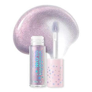 unicorn glow luminous lip gloss #4 aurora - shimmery glitter moisturizing lip gloss with shimmery finish - lightweight, sheer, and hydrating[0.18 oz. / 5 g]