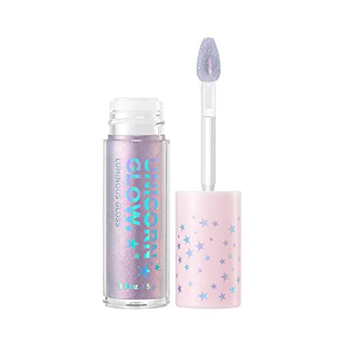 UNICORN GLOW Luminous Lip Gloss #4 Aurora - Shimmery Glitter Moisturizing Lip Gloss with Shimmery Finish - Lightweight, Sheer, and Hydrating[0.18 oz. / 5 g]