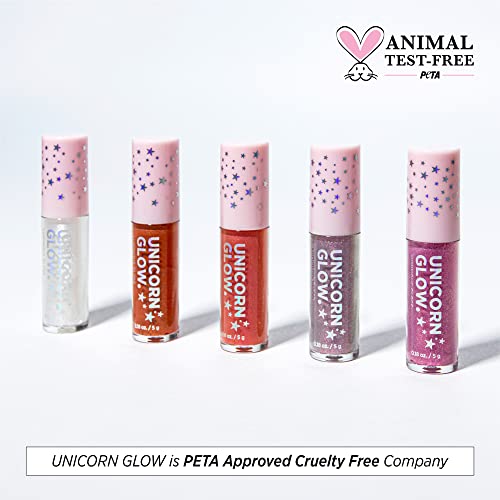 UNICORN GLOW Luminous Lip Gloss #4 Aurora - Shimmery Glitter Moisturizing Lip Gloss with Shimmery Finish - Lightweight, Sheer, and Hydrating[0.18 oz. / 5 g]