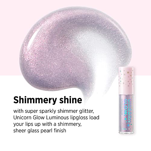 UNICORN GLOW Luminous Lip Gloss #4 Aurora - Shimmery Glitter Moisturizing Lip Gloss with Shimmery Finish - Lightweight, Sheer, and Hydrating[0.18 oz. / 5 g]