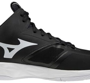 Mizuno Unisex Adult 2 Wave Momentum Mid Volleyball Shoe 10, Black/White, 11.5 Women/10 Men US