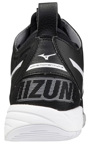 Mizuno Unisex Adult 2 Wave Momentum Mid Volleyball Shoe 10, Black/White, 11.5 Women/10 Men US