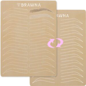 brawna 6 pack pmu practice skin for microblading and microshading eyebrows - inkless - double-sided - pmu supplies