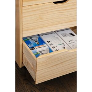 Riverbay Furniture 8-Drawer Transitional Wood Storage Cart w/Casters in Natural