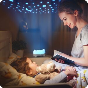 BENBAT Hooty Baby Soother and Projector - Sound and Sleep Projector with Glowing Night Light and Starlight Projection Image for Nursery or Car - for Use at Home or On-The-Go