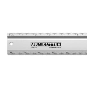 Alumicolor AlumiCutter Aluminum Straight Edge w/Blade for Office, School, Engineering and Framing, 18IN, Silver