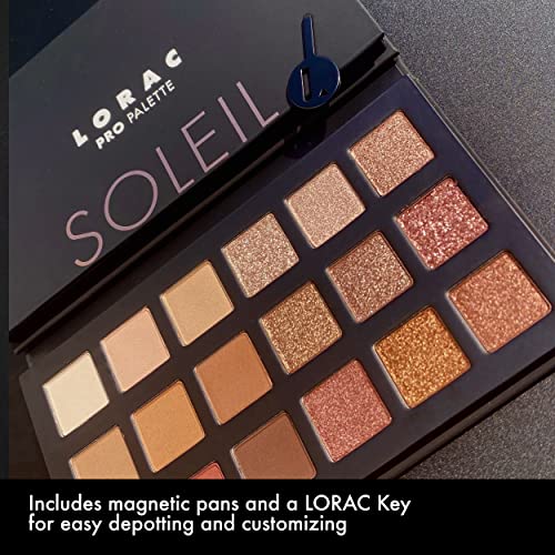 LORAC PRO Matte & Shimmer Eyeshadow Palette, Soleil | Glitter | Mirror Compact | Cruelty Free, Gluten Free, Vegan