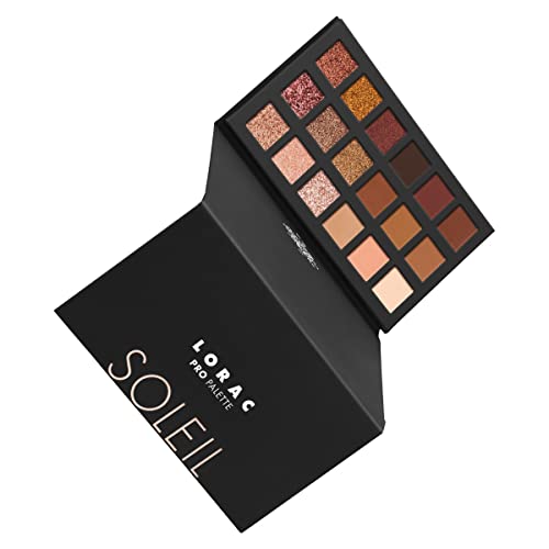 LORAC PRO Matte & Shimmer Eyeshadow Palette, Soleil | Glitter | Mirror Compact | Cruelty Free, Gluten Free, Vegan