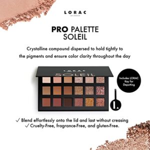 LORAC PRO Matte & Shimmer Eyeshadow Palette, Soleil | Glitter | Mirror Compact | Cruelty Free, Gluten Free, Vegan