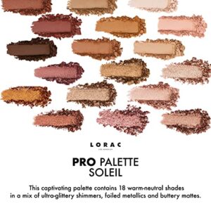 LORAC PRO Matte & Shimmer Eyeshadow Palette, Soleil | Glitter | Mirror Compact | Cruelty Free, Gluten Free, Vegan