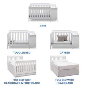 Delta Children Bentley S Convertible Crib N Changer, White + Serta Perfect Slumber Dual Sided Recycled Fiber Core Crib and Toddler Mattress (Bundle)